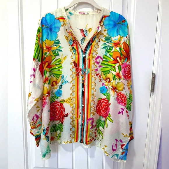 JohnnyWas | Silk Sabrina Button Up Blouse | Size: XS-L - Picture 3 of 9